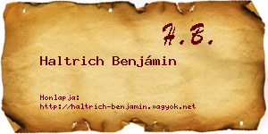 Haltrich Benjámin névjegykártya